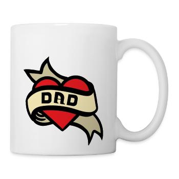 Dad Tattoo Father s Day - Coffee/Tea Mug - white - Right