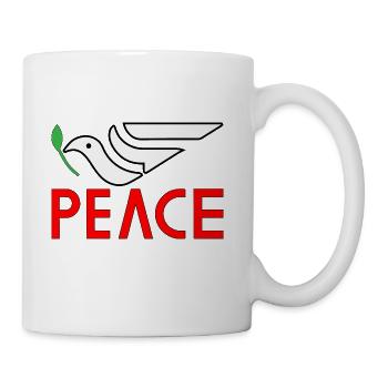 Peace: ceasefire now - Coffee/Tea Mug - white - Right