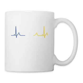 Ukrainian Tryzub Heartbeat Ukraine ZelenskyTrident - Coffee/Tea Mug - white - Right