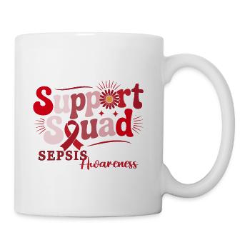 Support Squad Sepsis Awareness ribbon - Coffee/Tea Mug - white - Right