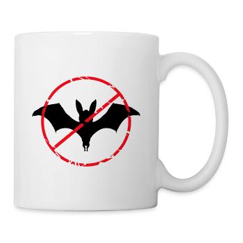 No Bats Allowed Sign Halloween Prohibition Against - Coffee/Tea Mug - white - Right