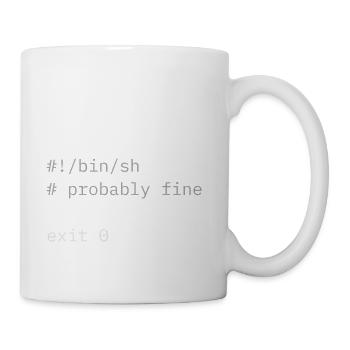 Probably Fine: Shell (Large Type) - Coffee/Tea Mug - white - Right