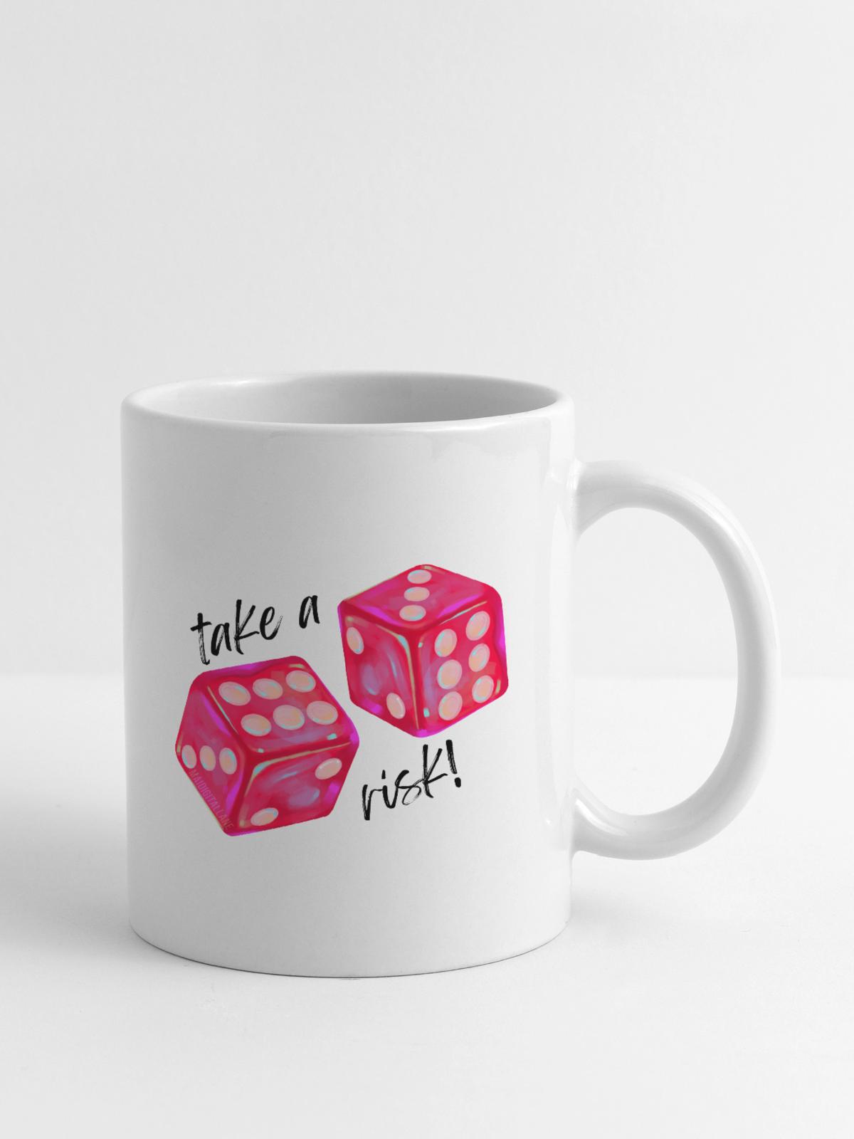 Take a Risk Graphic - Coffee/Tea Mug - white - Right