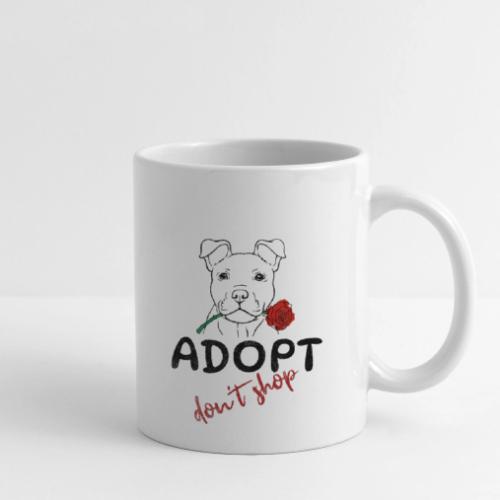 Retro Adopt Dont Shop Cute Puppy Rose Tee - Coffee/Tea Mug