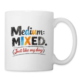 Medium Mixed Art Teacher Humor - Coffee/Tea Mug - white - Right