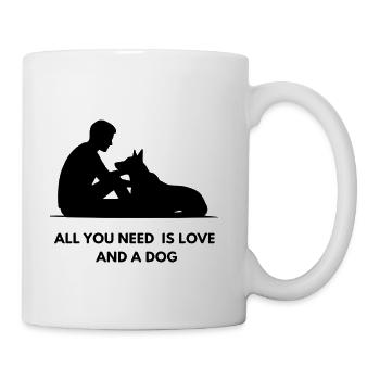 Loving Dog Silhouette Tee - Coffee/Tea Mug - white - Right