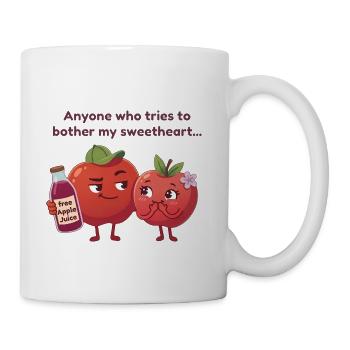 Cute Cartoon Pair of Apples - Coffee/Tea Mug - white - Right
