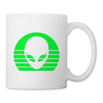 Alien Head Face Extraterrestrial Retro Vintage - Coffee/Tea Mug - white - Right