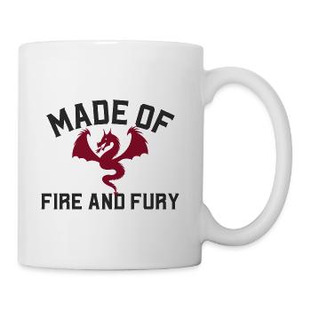 Made of Fire and Fury Dragon red - Coffee/Tea Mug - white - Right