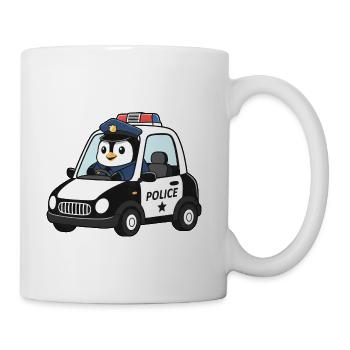 Cute penguin police policeman kids cartoon - Coffee/Tea Mug - white - Right
