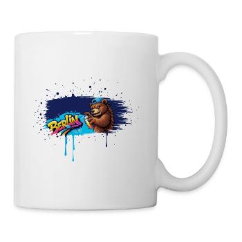 Berlin Graffiti Bear with Spray Can Street Art - Coffee/Tea Mug - white - Right
