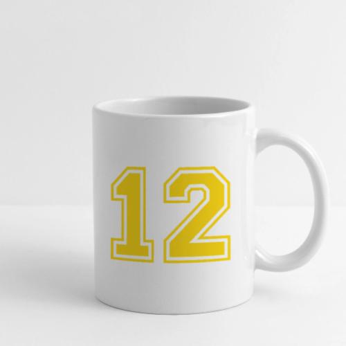 Number 12 in a classic athletic collegiate font - Coffee/Tea Mug