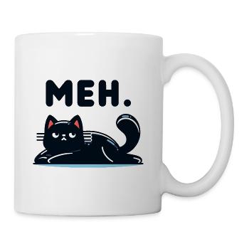 Meh Cat Nightshadow Illustration - Coffee/Tea Mug - white - Right