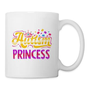 Autism Princess Awareness Puzzle Piece Ribbon - Coffee/Tea Mug - white - Right