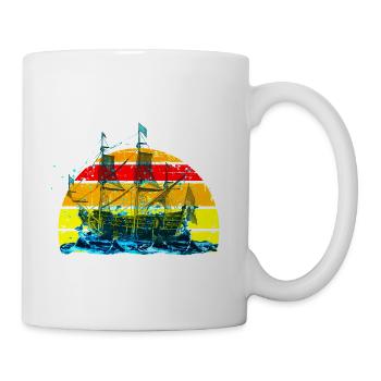 Sunset Sailship Neon Splash - Coffee/Tea Mug - white - Right