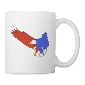 Red White and Blue Bald Eagle - Coffee/Tea Mug - white - Right