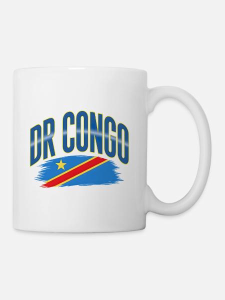 DR Congo Flag Soccer Fan Shirt - Coffee/Tea Mug - white