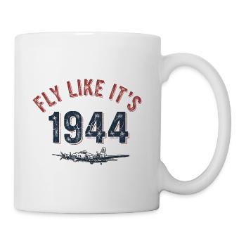B-17 Bomber Vintage "Fly Like It's 1944" - Coffee/Tea Mug - white - Right
