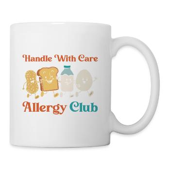 Funny Allergy Club Handle Allergy With Care Food - Coffee/Tea Mug - white - Right