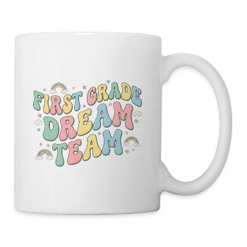First Grade Dream Team Groovy Rainbow Teacher - Coffee/Tea Mug - white - Right