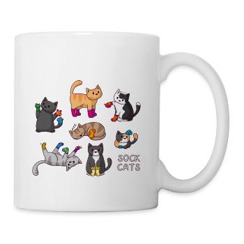 Sock Cats - Coffee/Tea Mug - white - Right