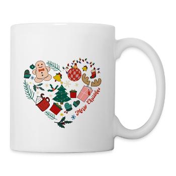 Xmas Merry Christmas Heart Gingerbread Sock - Coffee/Tea Mug - white - Right