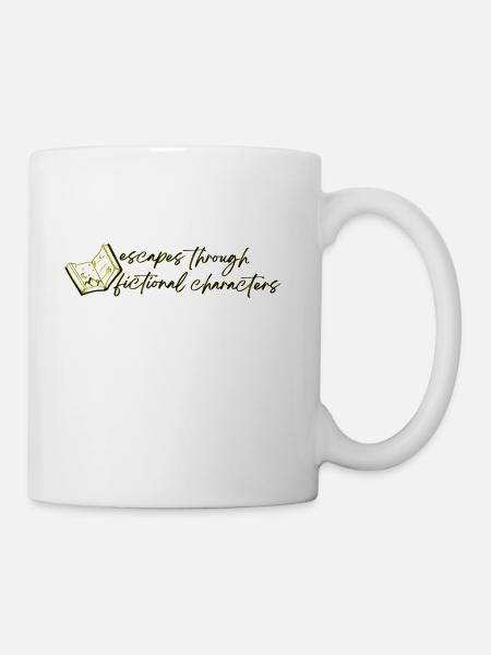 escapes through fictional characters - Coffee/Tea Mug - white