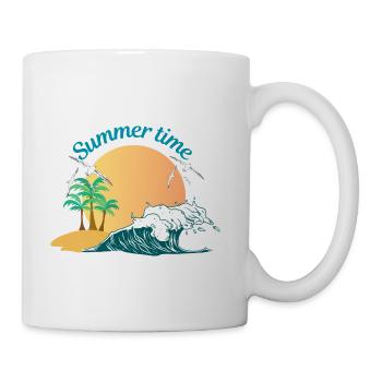 Summer Sunset Beach Scene - Coffee/Tea Mug - white - Right