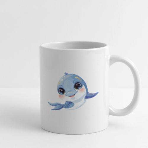 Joyful Blue-White Baby Dolphin - Coffee/Tea Mug