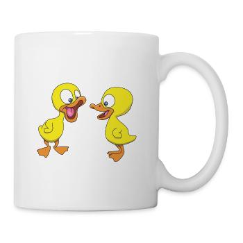 Quirky Duck Duo Illustration - Coffee/Tea Mug - white - Right