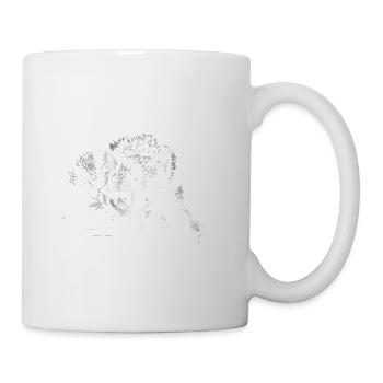 Wolf Silhouette Mono - Coffee/Tea Mug - white - Right