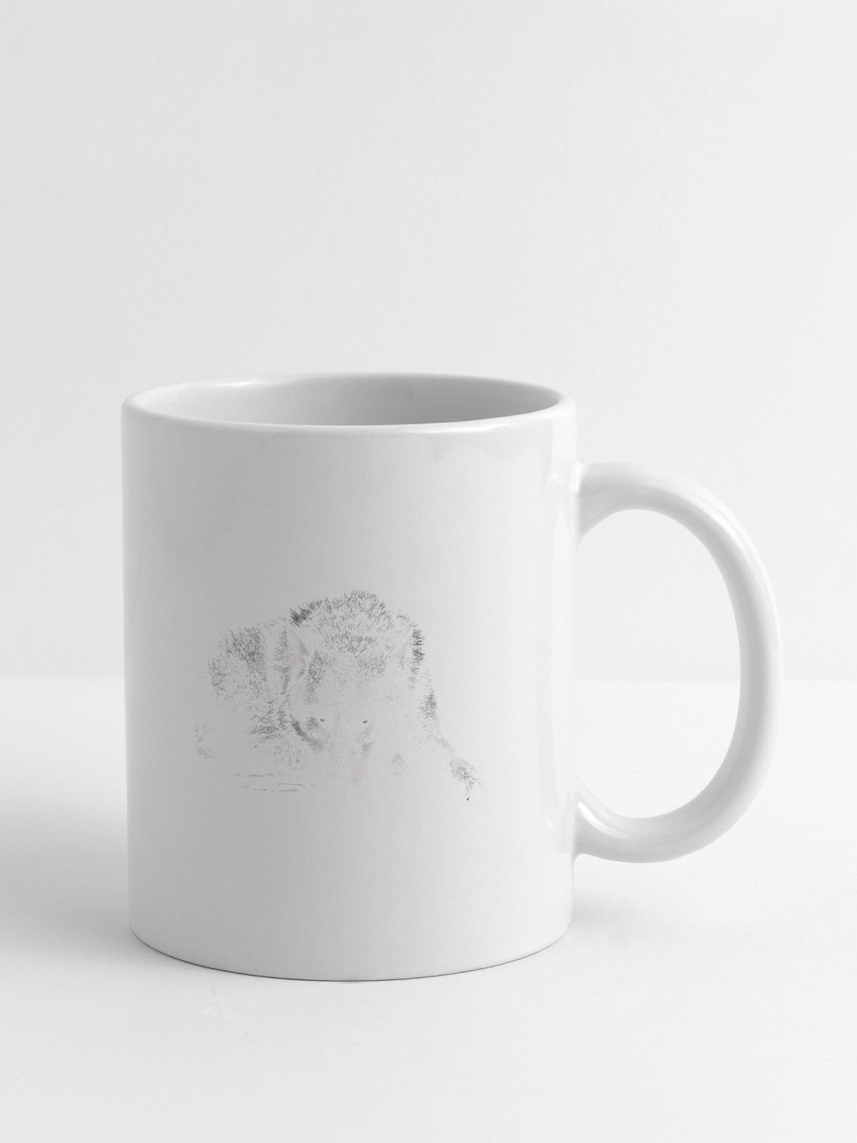 Wolf Silhouette Mono - Coffee/Tea Mug - white - Right