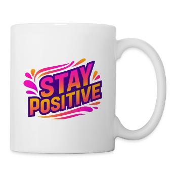 Stay Positive Neon Splash - Coffee/Tea Mug - white - Right