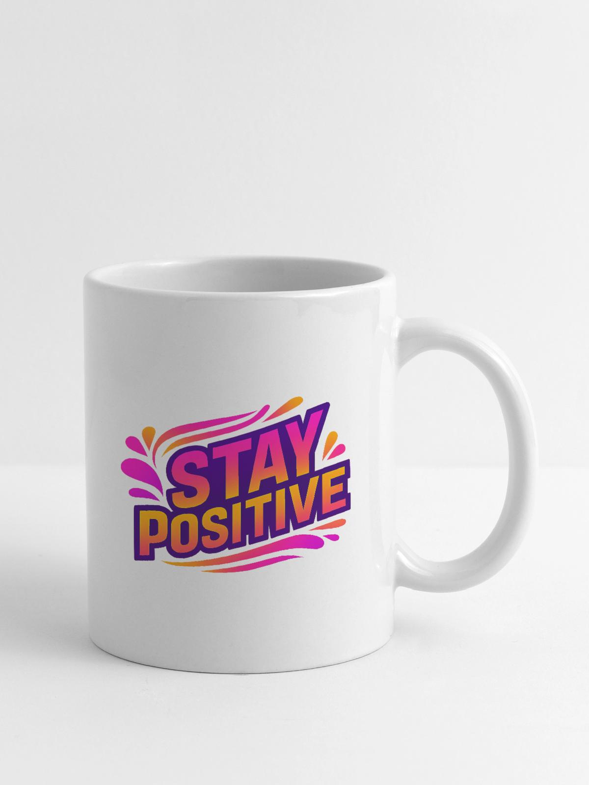 Stay Positive Neon Splash - Coffee/Tea Mug - white - Right