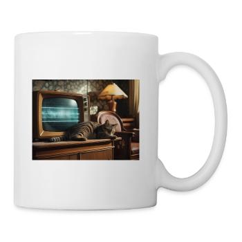 Retro TV Cat Nap - Coffee/Tea Mug - white - Right