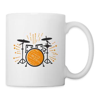 Drum Set Cartoon Look - Coffee/Tea Mug - white - Right