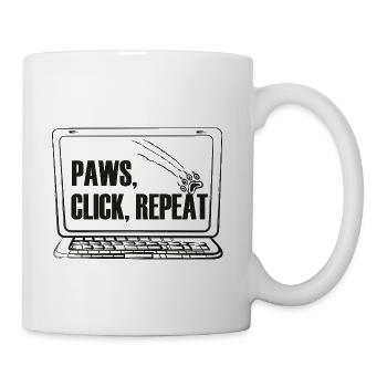 Paws Click Repeat Cat Lover Design - Coffee/Tea Mug - white - Right