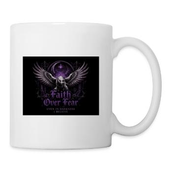 Faith Over Fear: Dark Gothic Raven - Coffee/Tea Mug - white - Right