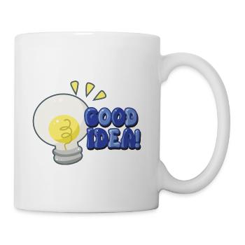 Cute Good Idea Light Bulb Typography Art - Coffee/Tea Mug - white - Right