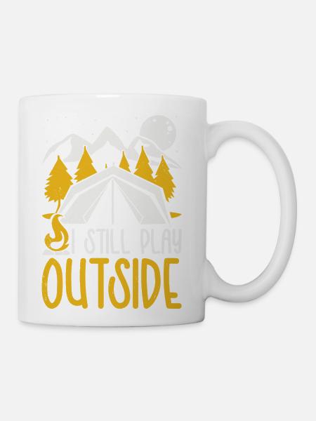 Camper Explore Forest Wilderness Outdoors Camping - Coffee/Tea Mug - white