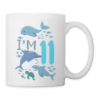 11th Birthday Under The Sea - Coffee/Tea Mug - white - Right