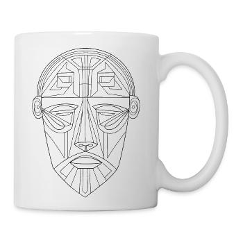 Ornamental Lines Mask - Coffee/Tea Mug - white - Right