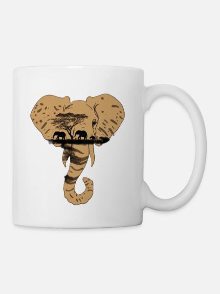 Elephant elephant head elephants - Coffee/Tea Mug - white