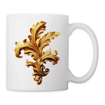 Golden Baroque Floral Ornament - Coffee/Tea Mug - white - Right