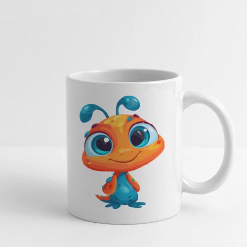 Fun Cartoon Alien in Orange and Blue - Coffee/Tea Mug