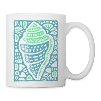 Geometric Sea Shell Doodle - Coffee/Tea Mug - white - Right