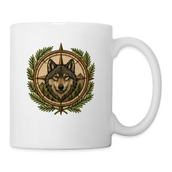 Guardian Wolf Compass - Coffee/Tea Mug - white - Right