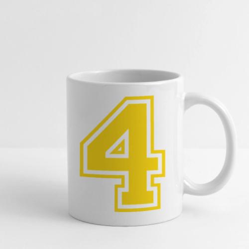 Number 4 in a classic athletic collegiate font - Coffee/Tea Mug
