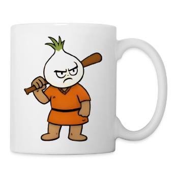 “Angry Onion Mode ON 😤 | Savage Cartoon T-Shirt D - Coffee/Tea Mug - white - Right