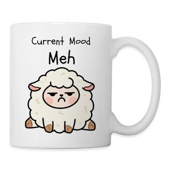 Current Mood: Meh - Funny Grumpy Sheep  - Coffee/Tea Mug - white - Right